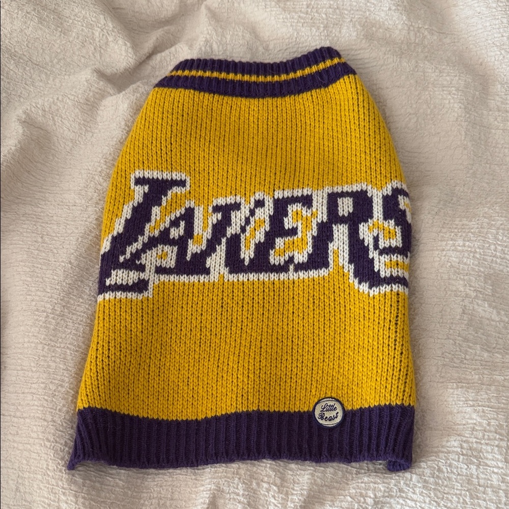Yellow and Purple Lakers Knit Sweater Little Beast